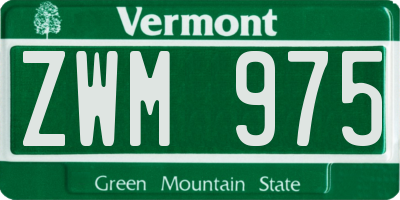 VT license plate ZWM975