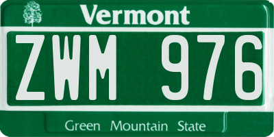 VT license plate ZWM976