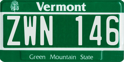 VT license plate ZWN146