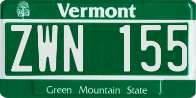 VT license plate ZWN155