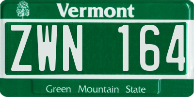 VT license plate ZWN164