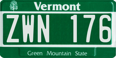 VT license plate ZWN176