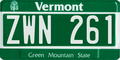 VT license plate ZWN261