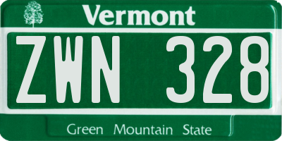 VT license plate ZWN328