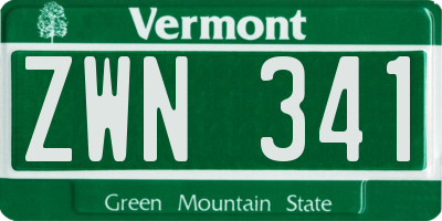 VT license plate ZWN341