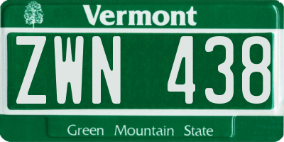 VT license plate ZWN438