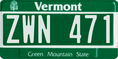 VT license plate ZWN471
