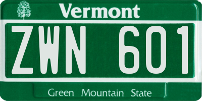 VT license plate ZWN601