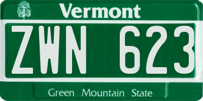 VT license plate ZWN623