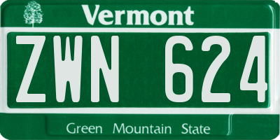 VT license plate ZWN624