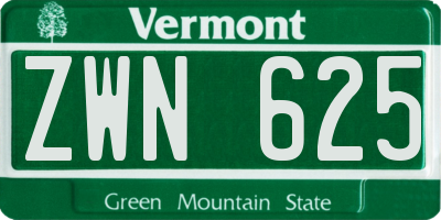 VT license plate ZWN625