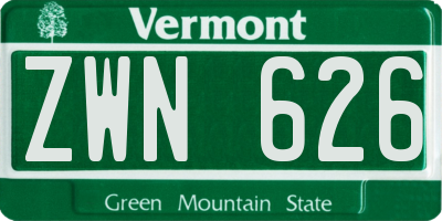 VT license plate ZWN626