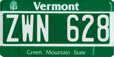 VT license plate ZWN628