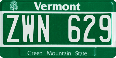 VT license plate ZWN629