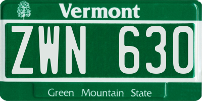 VT license plate ZWN630
