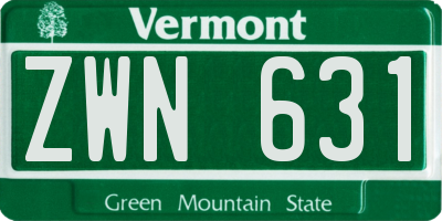 VT license plate ZWN631