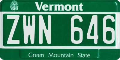 VT license plate ZWN646