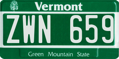 VT license plate ZWN659