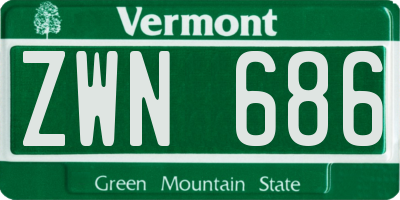 VT license plate ZWN686