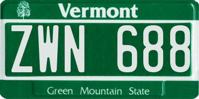 VT license plate ZWN688