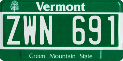 VT license plate ZWN691