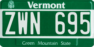 VT license plate ZWN695