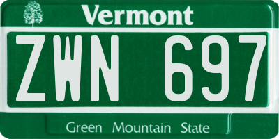 VT license plate ZWN697