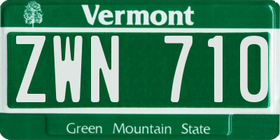 VT license plate ZWN710