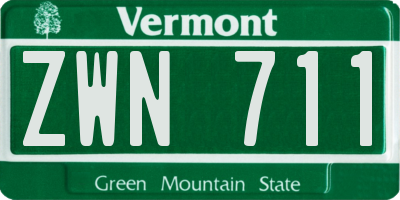 VT license plate ZWN711