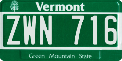 VT license plate ZWN716