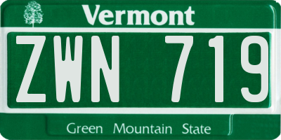 VT license plate ZWN719