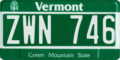 VT license plate ZWN746