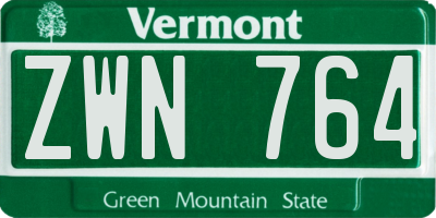 VT license plate ZWN764