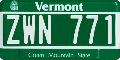 VT license plate ZWN771
