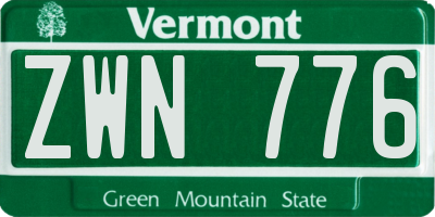 VT license plate ZWN776