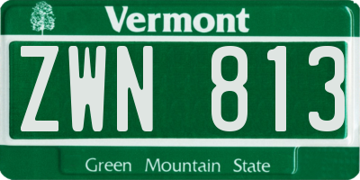 VT license plate ZWN813
