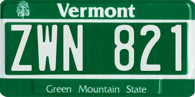 VT license plate ZWN821