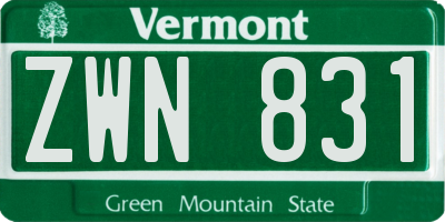 VT license plate ZWN831