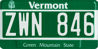 VT license plate ZWN846