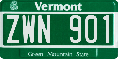VT license plate ZWN901