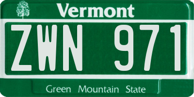 VT license plate ZWN971