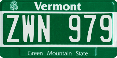 VT license plate ZWN979