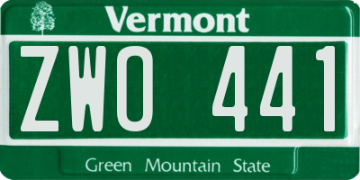 VT license plate ZWO441