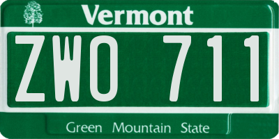 VT license plate ZWO711