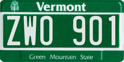 VT license plate ZWO901