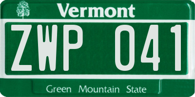 VT license plate ZWP041