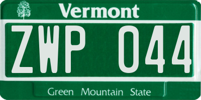 VT license plate ZWP044