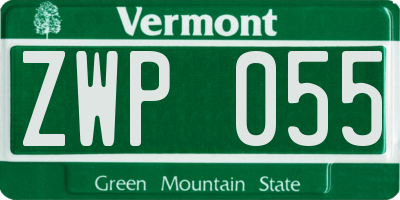VT license plate ZWP055