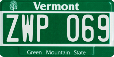 VT license plate ZWP069