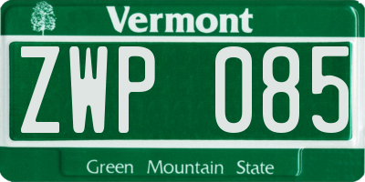 VT license plate ZWP085